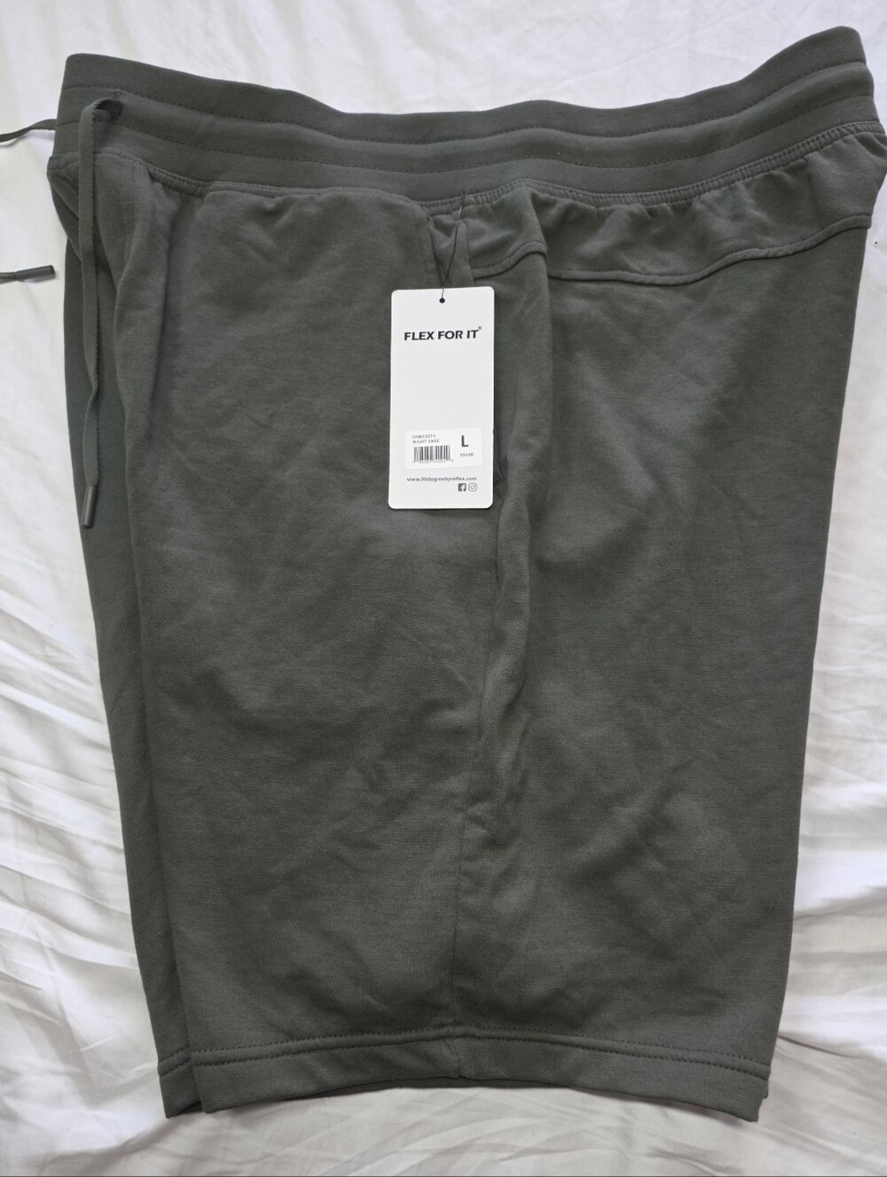 Men's Gray French Terry Athletic Shorts 90 Degrees Triblend Green Army